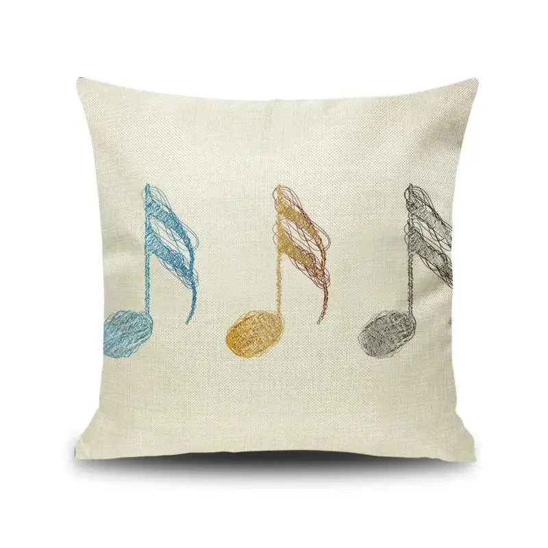 Linen Jazz Print Cushion Cover