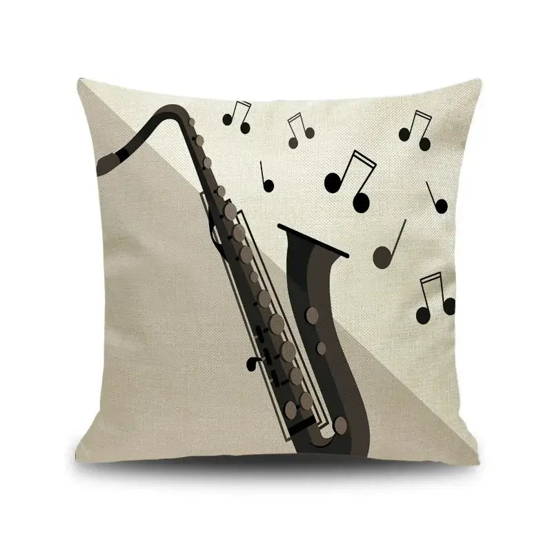 Linen Jazz Print Cushion Cover