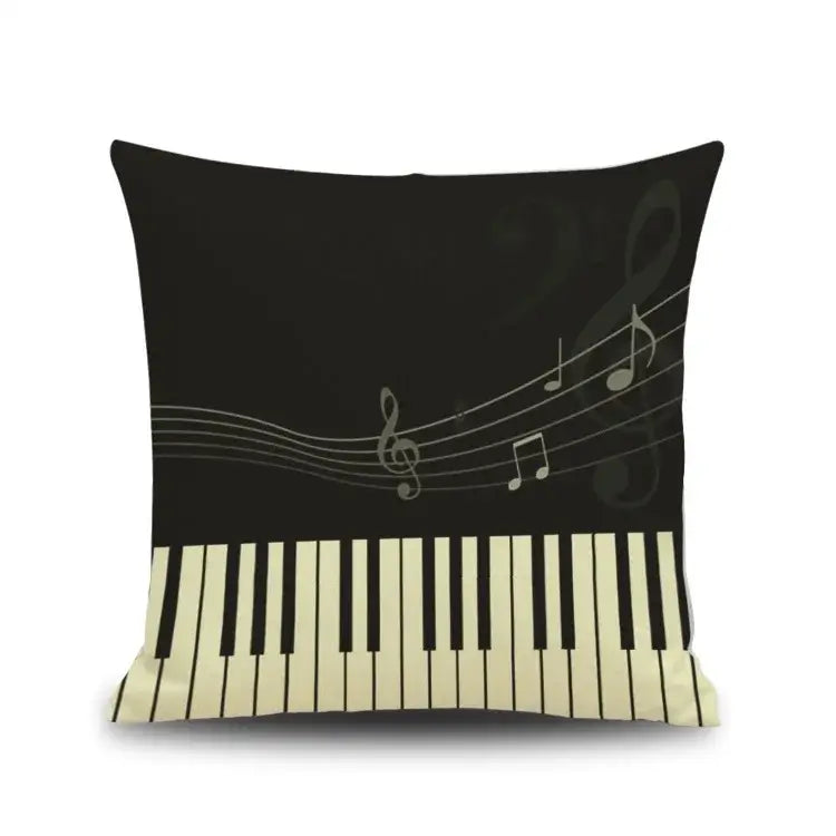 Linen Jazz Print Cushion Cover