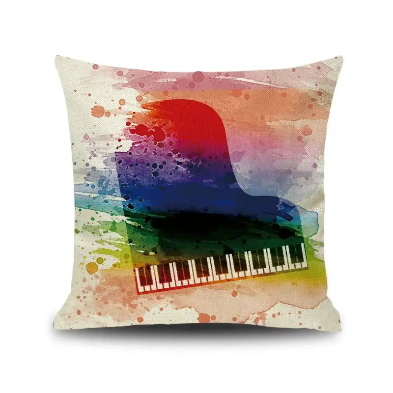 Linen Jazz Print Cushion Cover