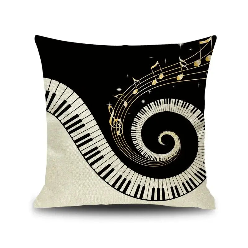 Linen Jazz Print Cushion Cover