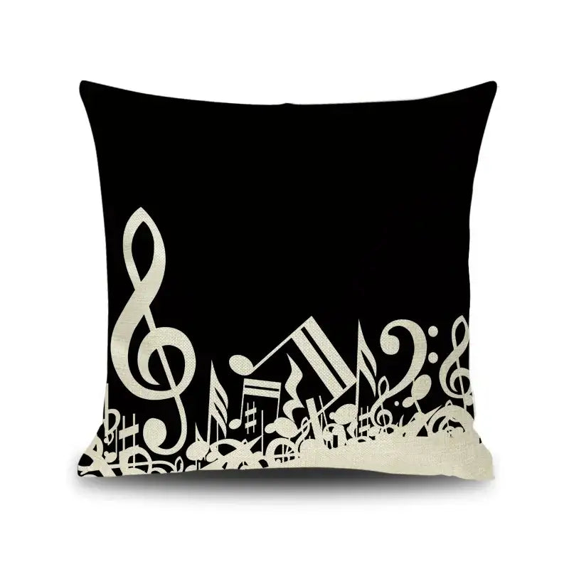 Linen Jazz Print Cushion Cover