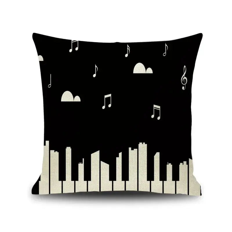 Linen Jazz Print Cushion Cover