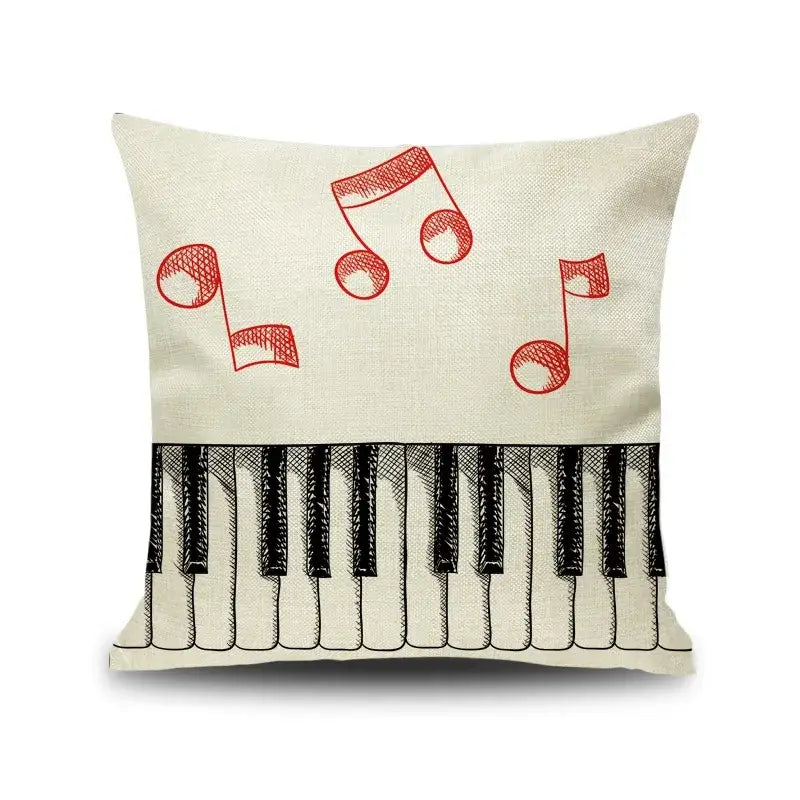 Linen Jazz Print Cushion Cover