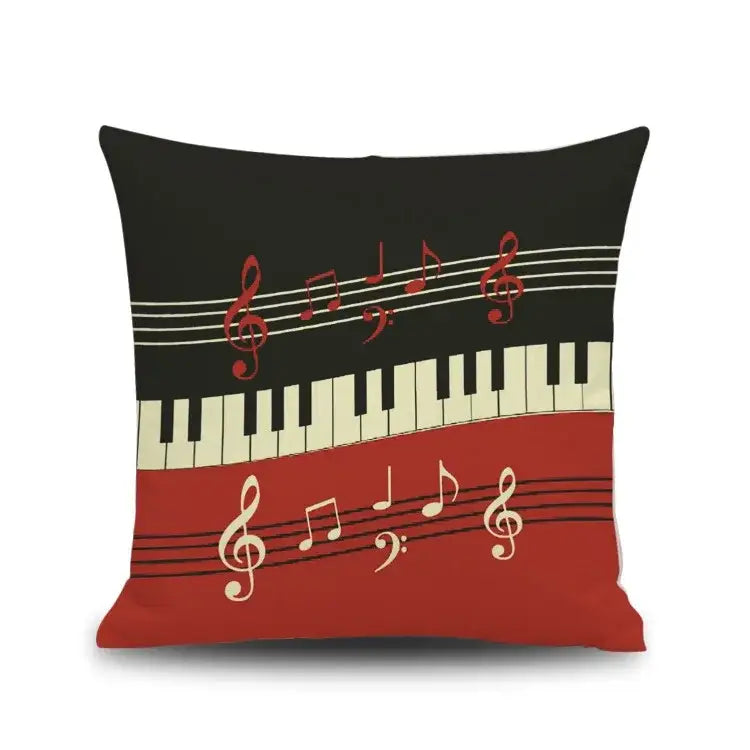 Linen Jazz Print Cushion Cover