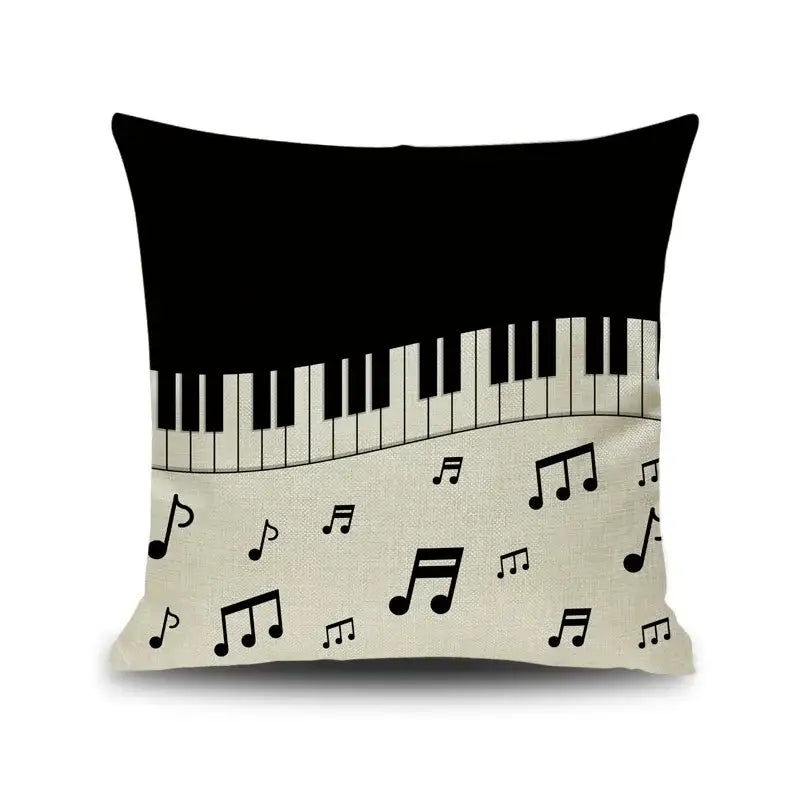 Linen Jazz Print Cushion Cover
