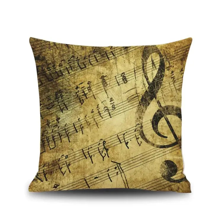 Linen Jazz Print Cushion Cover