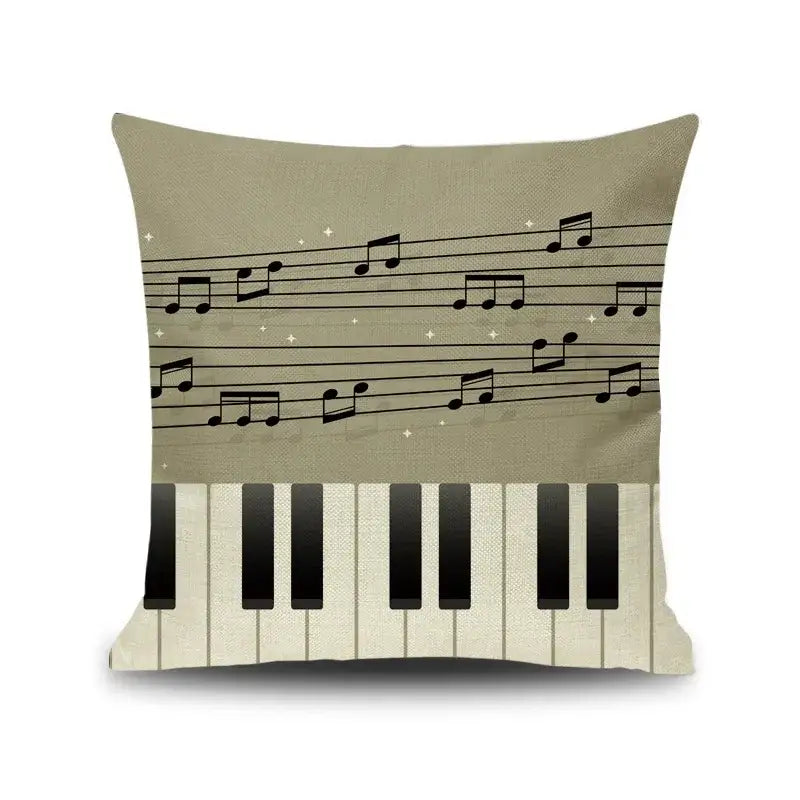Linen Jazz Print Cushion Cover