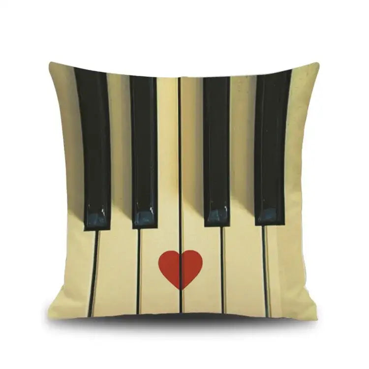 Linen Jazz Print Cushion Cover