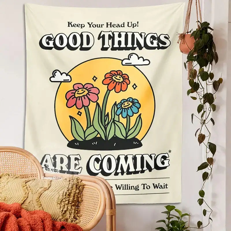 Floral Cartoon Wall Tapestry