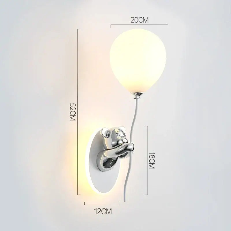 Gold Bear Balloon Wall Light