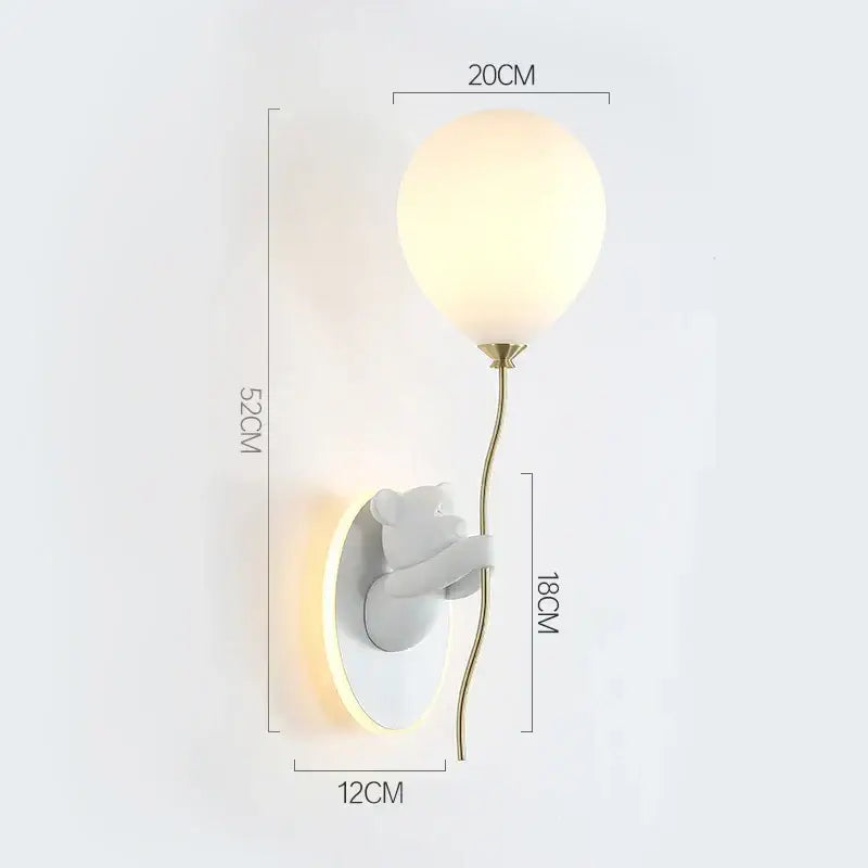 Gold Bear Balloon Wall Light