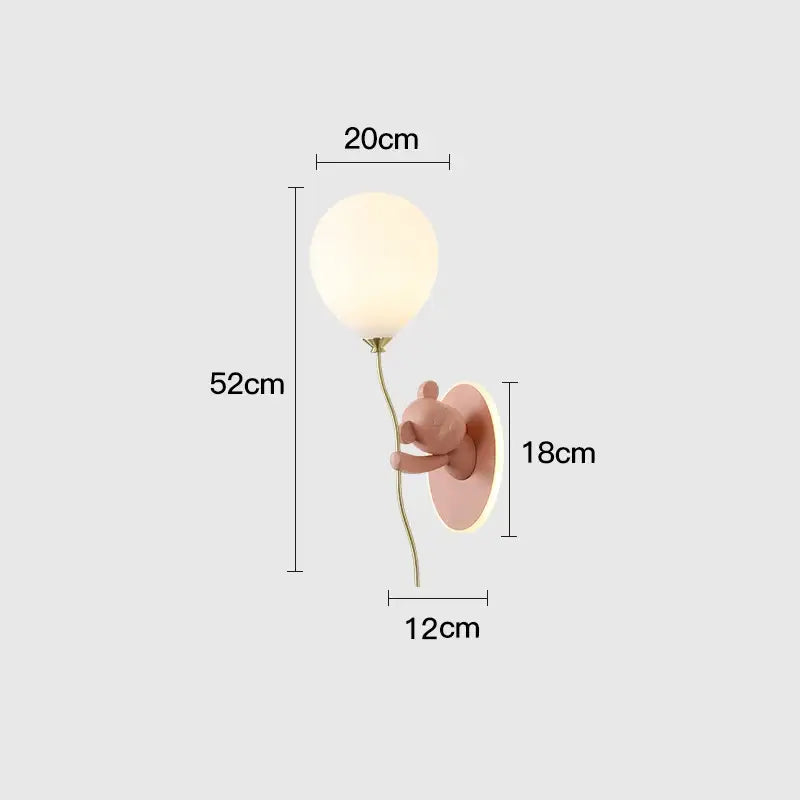 Gold Bear Balloon Wall Light