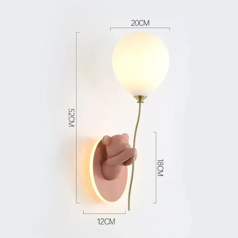 Gold Bear Balloon Wall Light