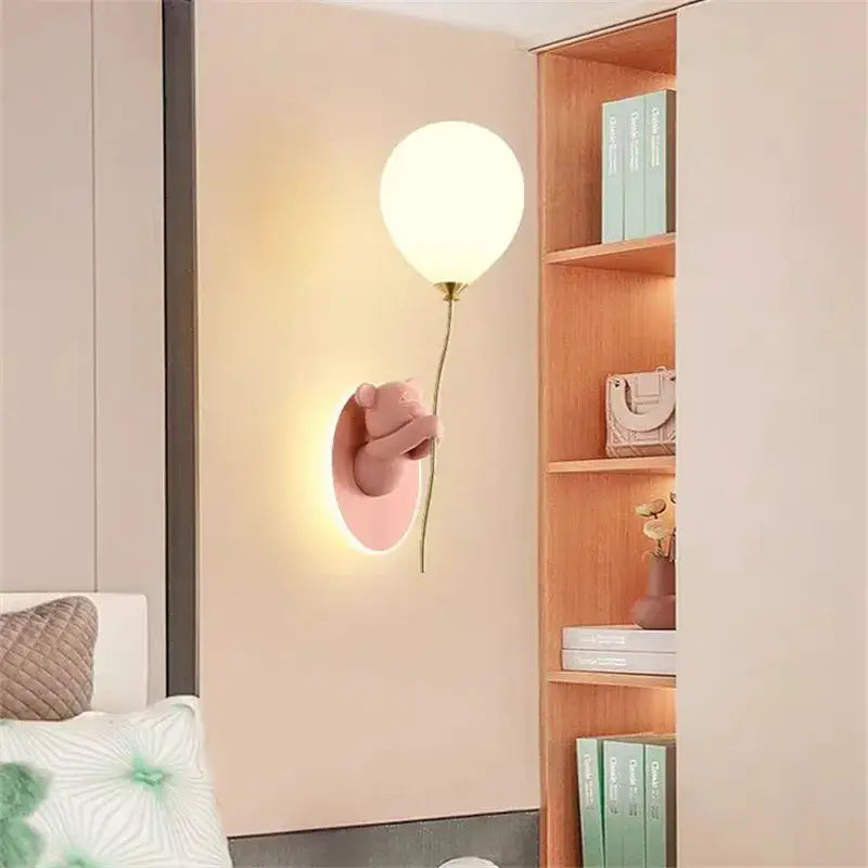 Gold Bear Balloon Wall Light