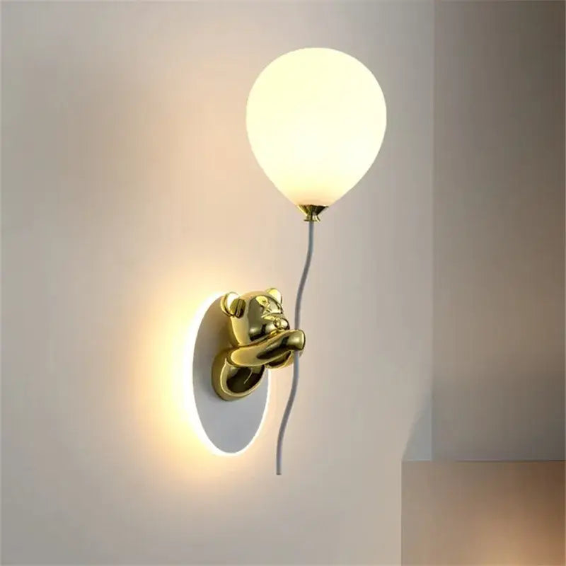 Gold Bear Balloon Wall Light
