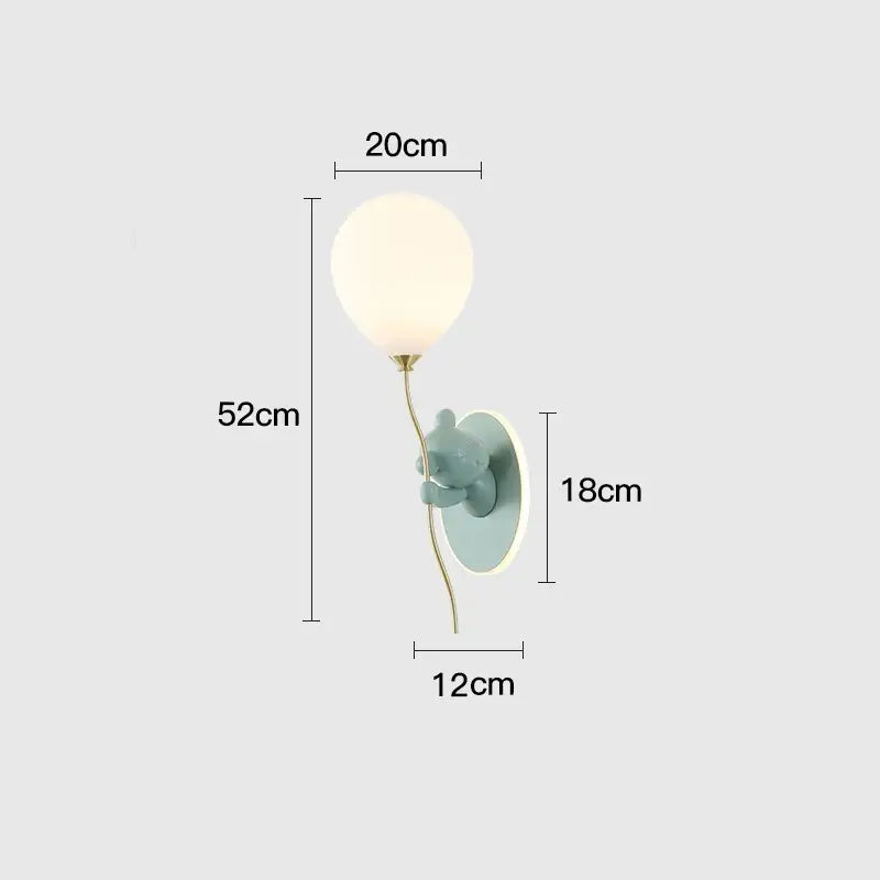 Gold Bear Balloon Wall Light