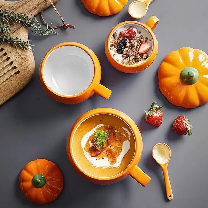 Pumpkin Ceramic Soup Mug