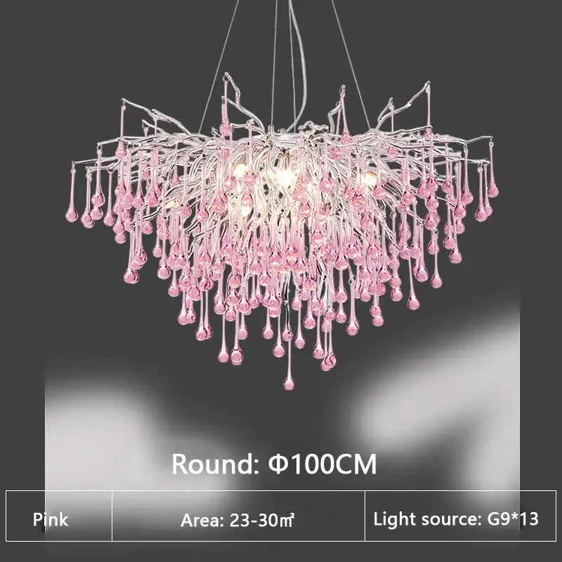 Pink Crystal Chandelier Light