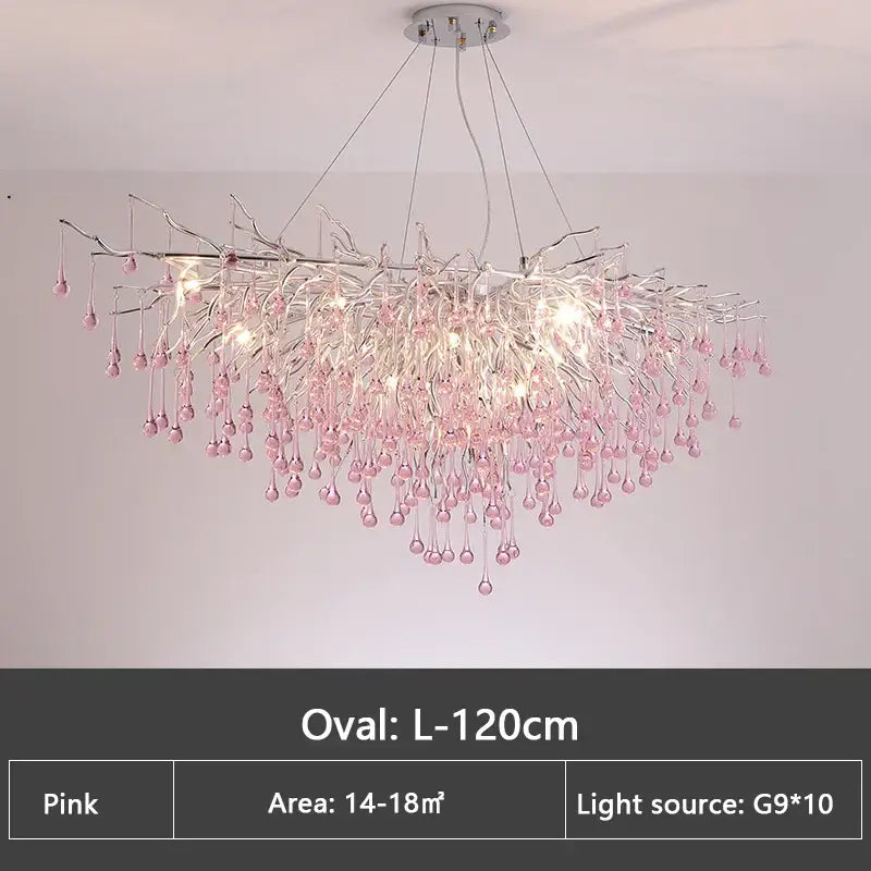 Pink Crystal Chandelier Light
