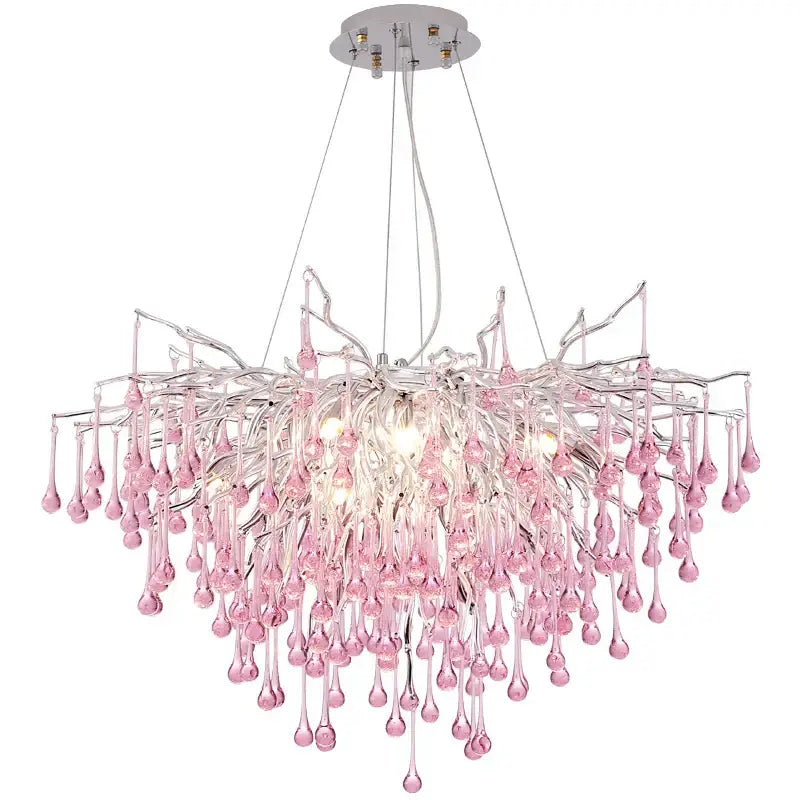 Pink Crystal Chandelier Light