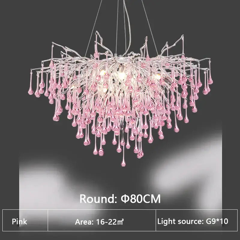 Pink Crystal Chandelier Light