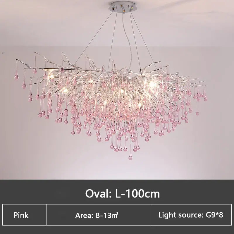 Pink Crystal Chandelier Light