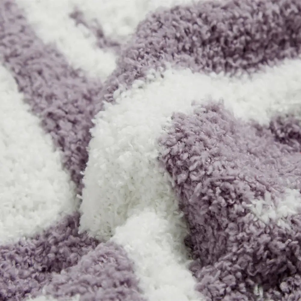 Gray Checkboard Knit Blanket