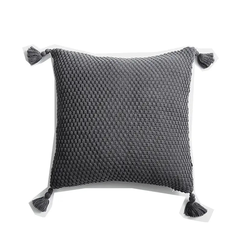 Gray Ivory Geometric Pillow