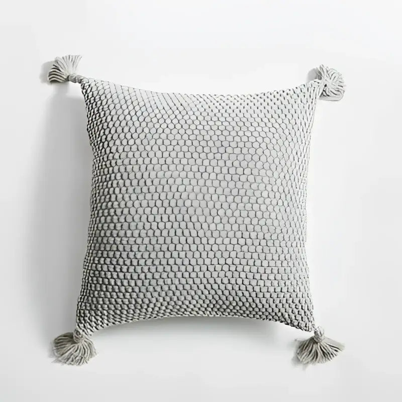 Gray Ivory Geometric Pillow
