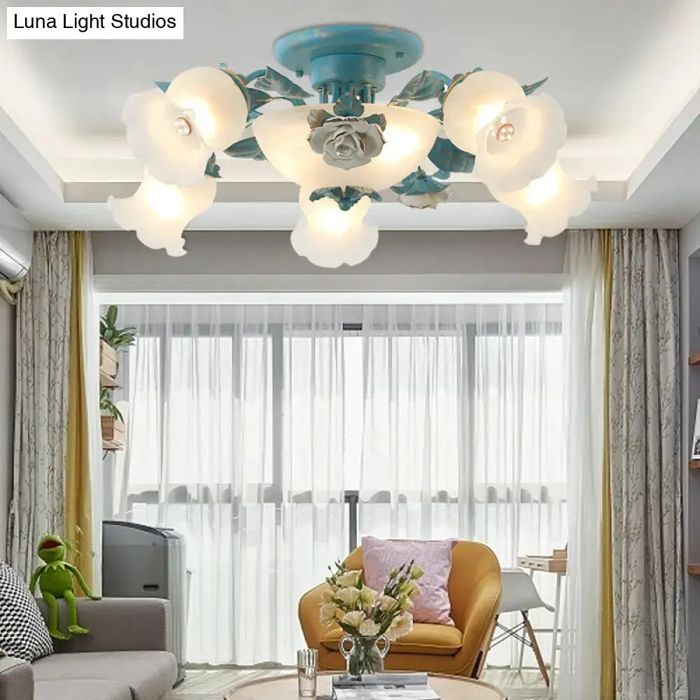 Teal Frost Glass Light