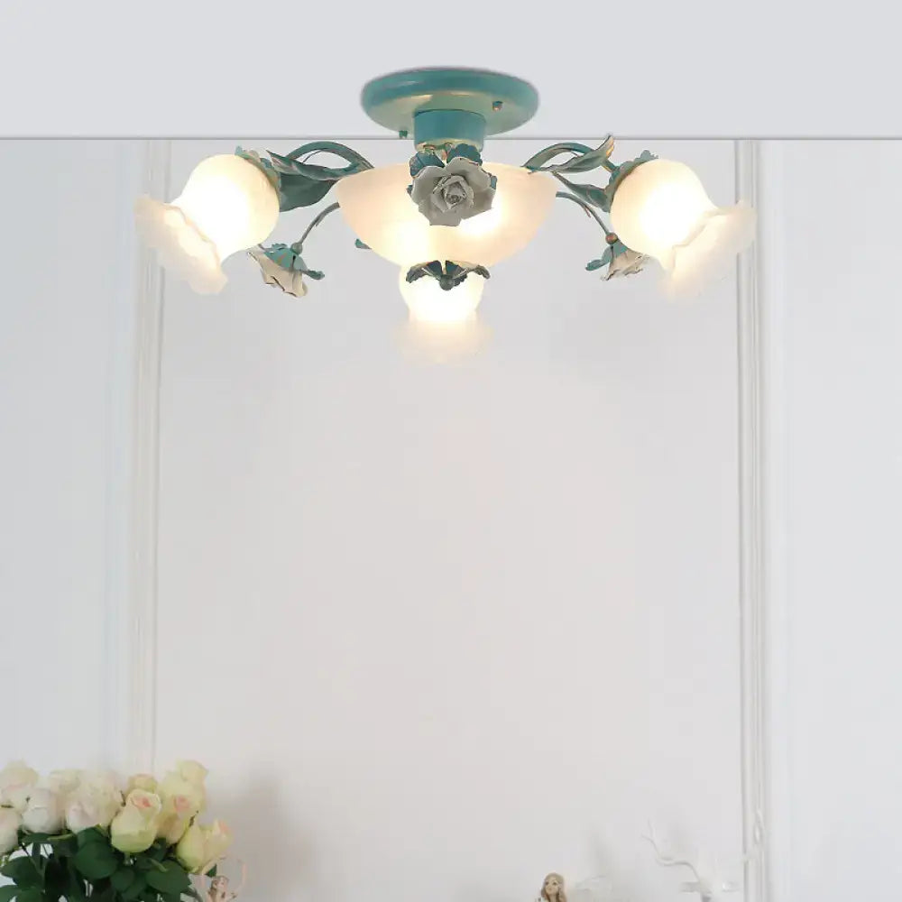 Teal Frost Glass Light