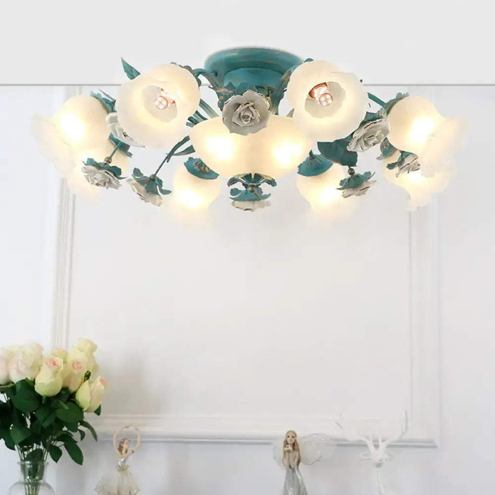 Teal Frost Glass Light