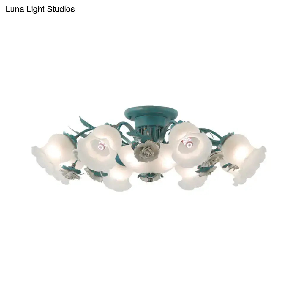 Teal Frost Glass Light