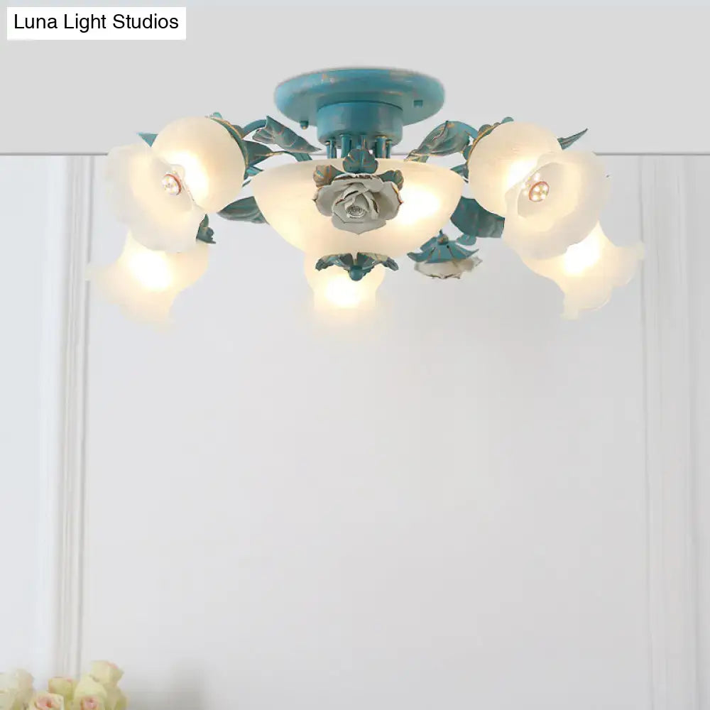Teal Frost Glass Light