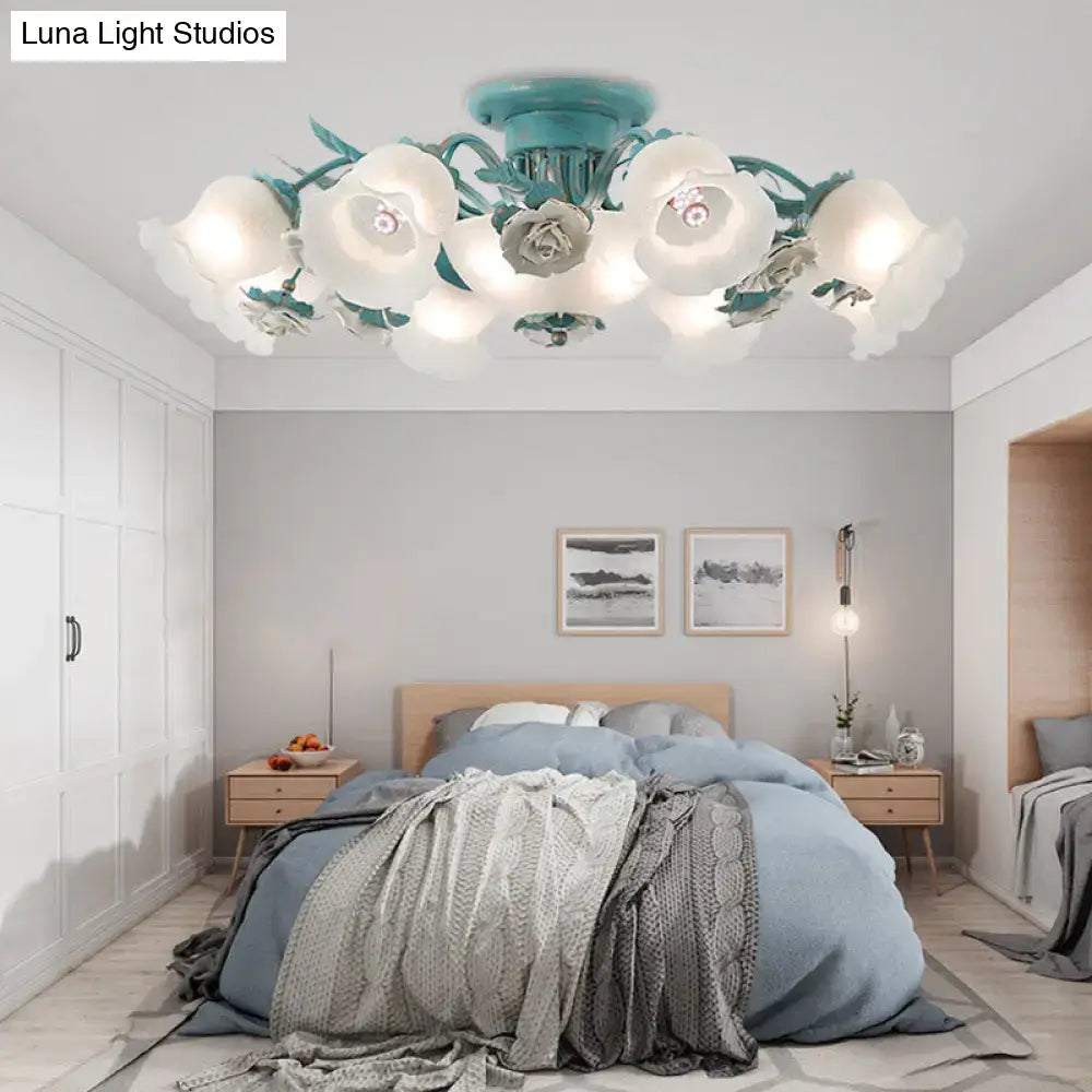 Teal Frost Glass Light