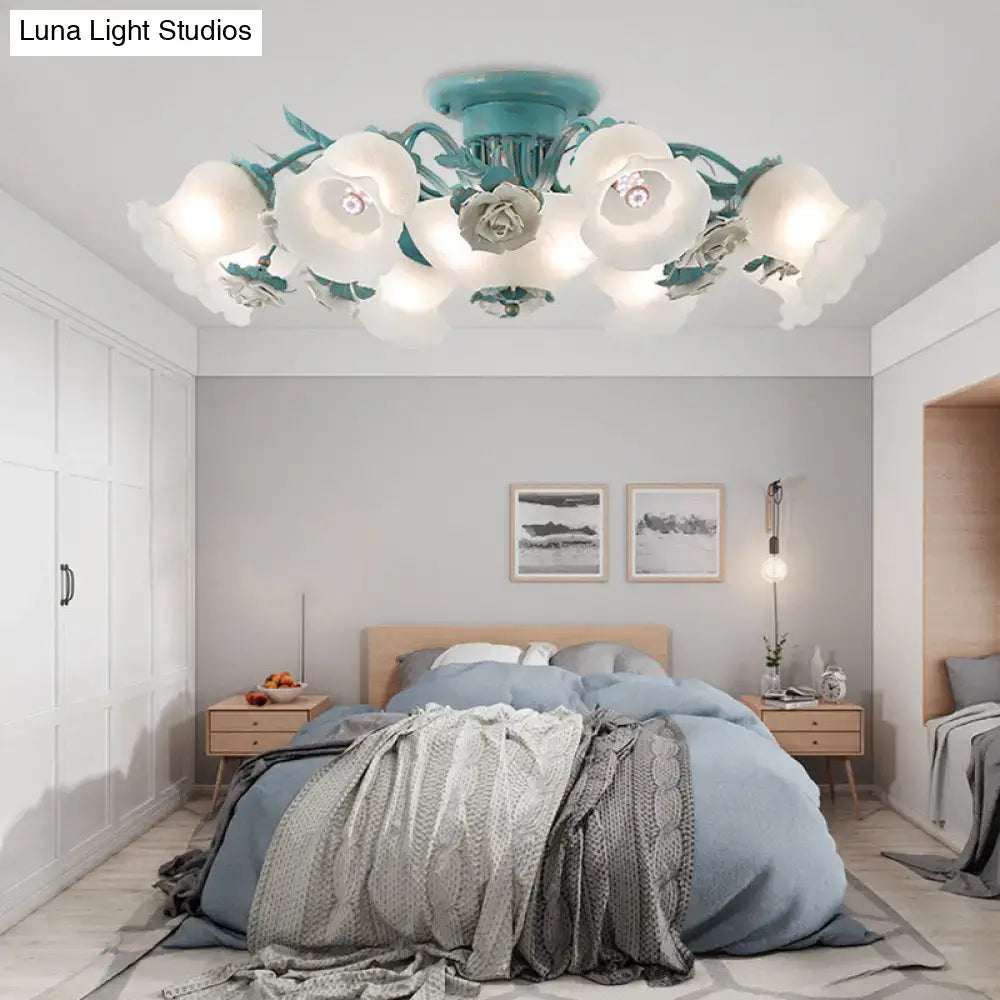 Teal Frost Glass Light