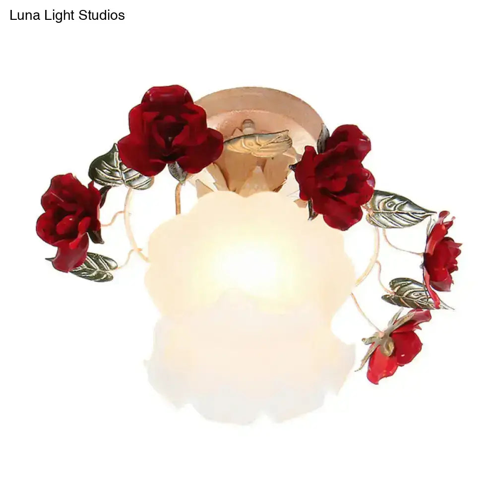 White Ruffle Glass Light