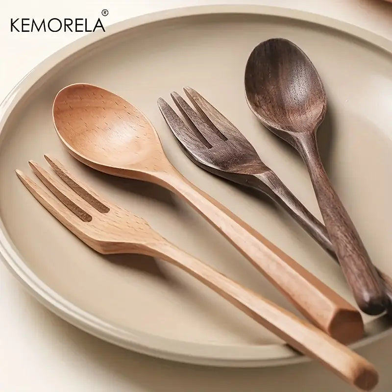 Wooden Fork Spoon Set