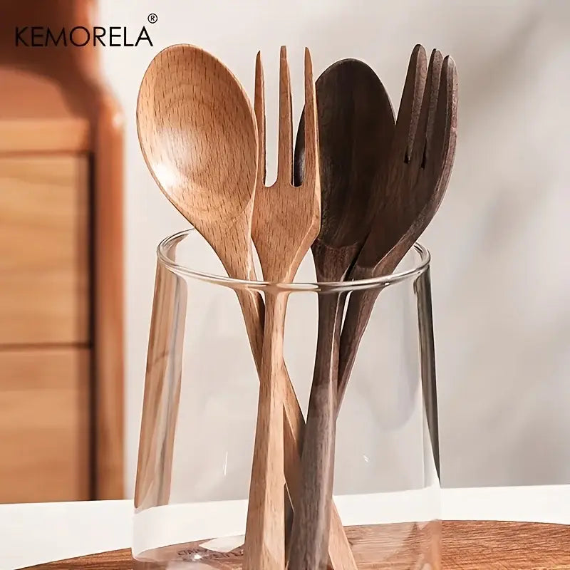 Wooden Fork Spoon Set