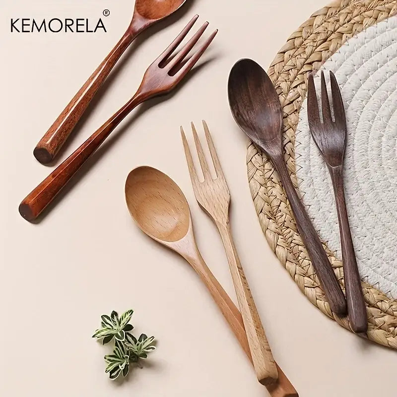 Wooden Fork Spoon Set