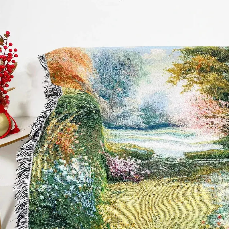 Jacquard Fringed Sofa Throw