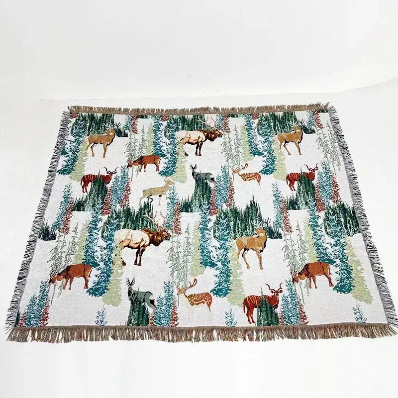 Jacquard Fringed Sofa Throw