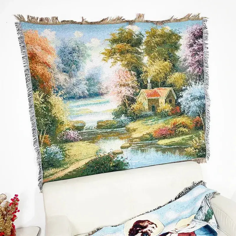 Jacquard Fringed Sofa Throw