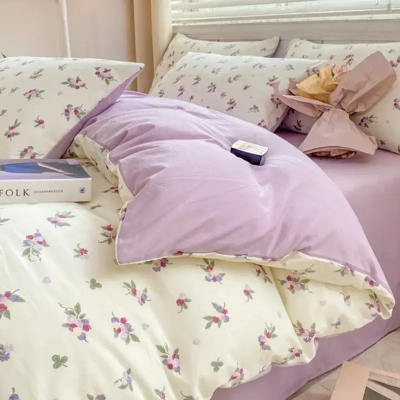 Floral Yarn Bed Sheet Set