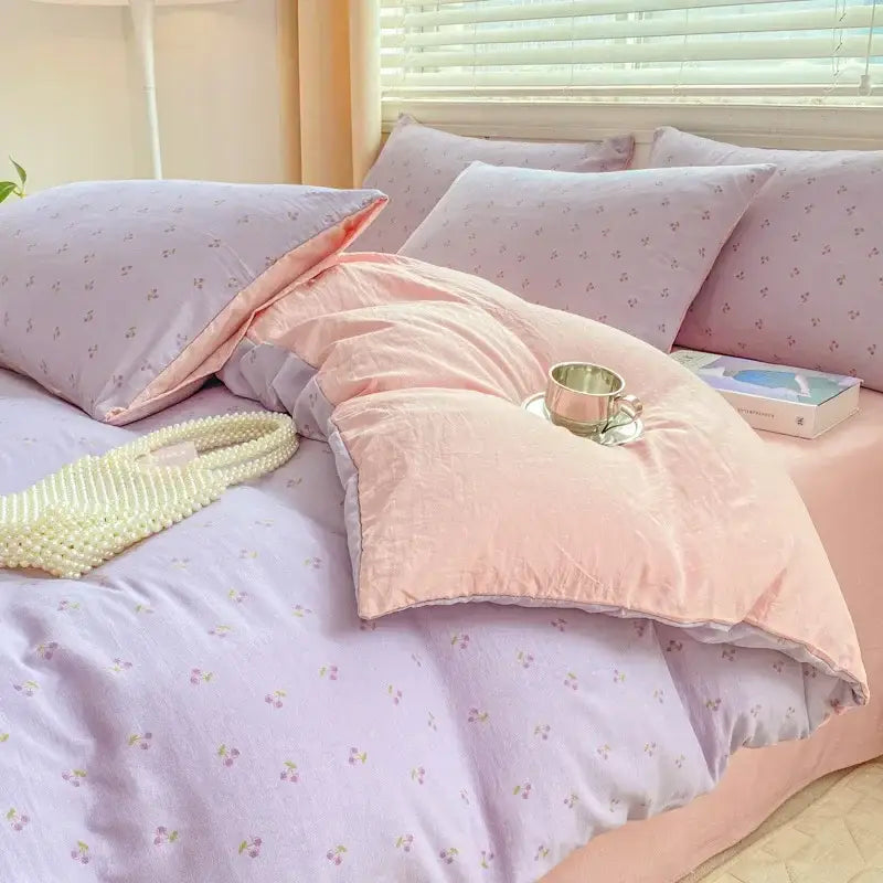 Floral Yarn Bed Sheet Set