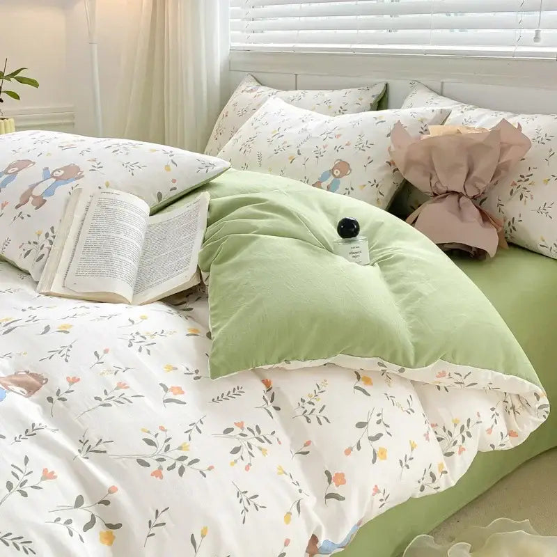Floral Yarn Bed Sheet Set