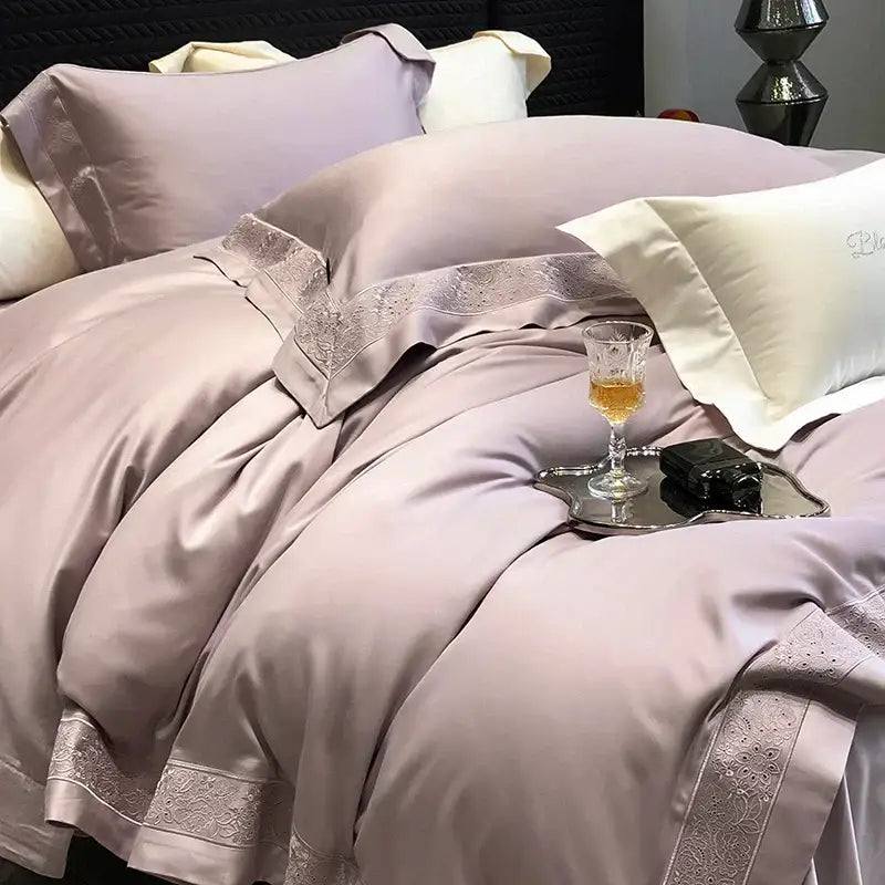Silver Embroidery Bedding Set