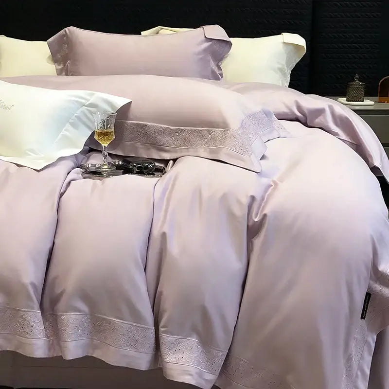 Silver Embroidery Bedding Set