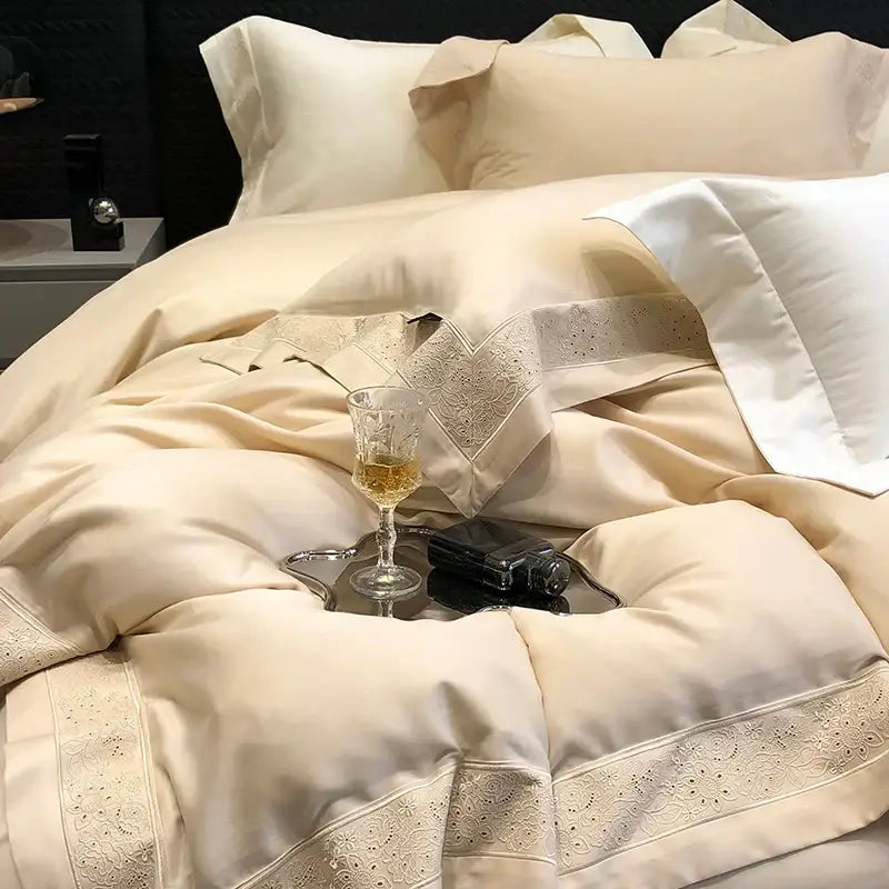Silver Embroidery Bedding Set